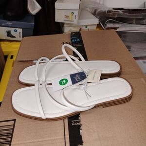 White Strappy Sandals Women's 10